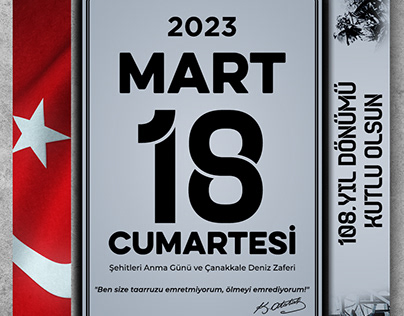 18 March 1915 Çanakkale Victory Social Media Design