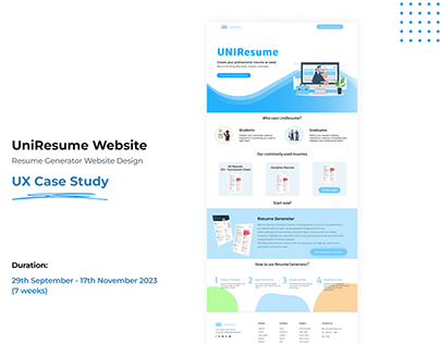 Case Study: UniResume website design