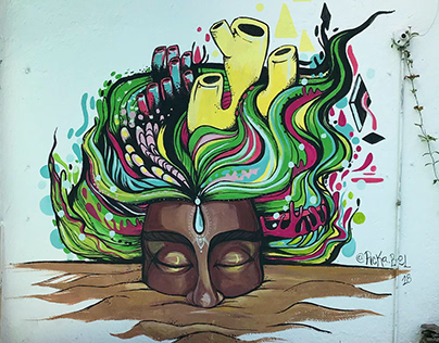 Cabeza de Medusa, mural para Poseidon DivecenterCOL