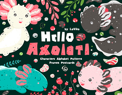 Hello Axolotl - Cute graphic set