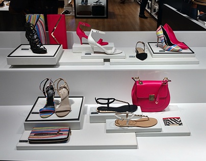Aldo window set ups and In store visual planning.