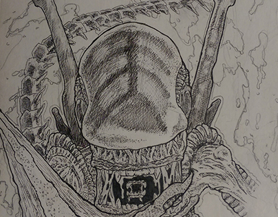 Alien Pen Drawing