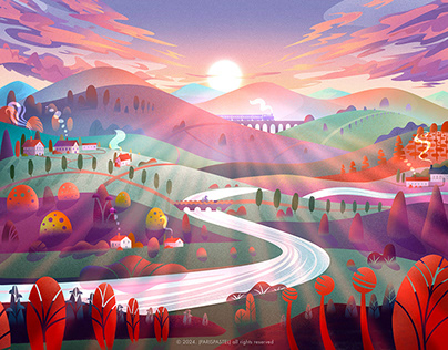 SUNSET COUNTRYSIDE for Animation