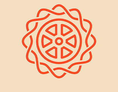 Orange Wheel Monogram Logo