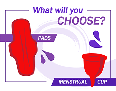 Infographic "Pads or menstrual cup"