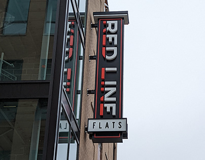 Red Line Flats Building Blade Sign