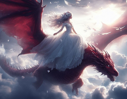 Princess with powerful Dragon