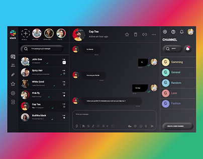 slack app redesign chat dashboard
