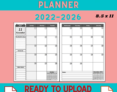 Five Year Monthly Planner 2022-2026