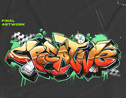 T-shirt Design "Creative" Graffiti Text