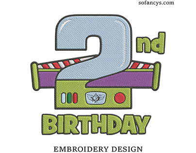 2nd Birthday Buzz Lightyear Embroidery Designs