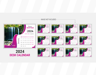 Creative Desk Calendar Design Template 2024
