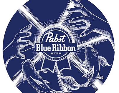 Protótipo de logo para Pabst Blue Ribbon