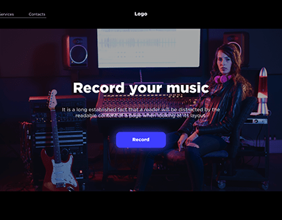 Record studio. Welcome page