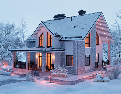 House in winter exterior