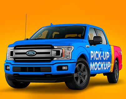 Pickup Truck Mockup PSD FREE