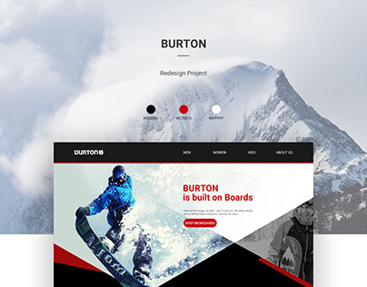 Website redesign project_snow board brand burton