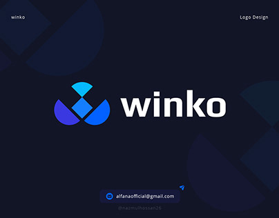 WINKO Blockchain - W Lettermark Logo Design