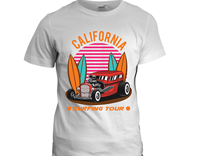 California Surfing Tour T-shirt Design