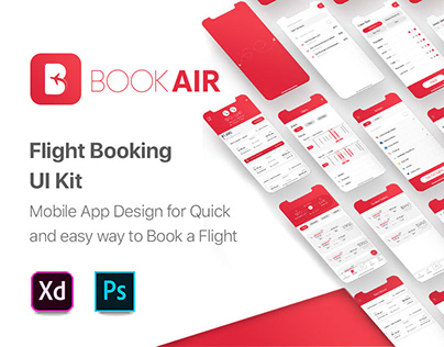 BookAir - Flight Booking App UI Kit - PSD, XD