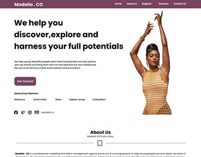 Modella . CO - Landing page for a modeling agency