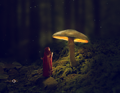 Glowing Mushroom Photo Manipulation