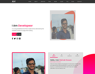 Personal Portfolio Website Design With HTML & CSS