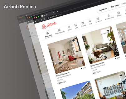Airbnb Homepage Replica designs.