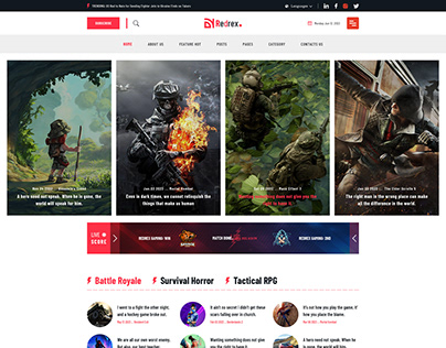 Gaming magazine -- PSD Website Landing Page