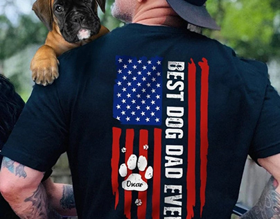 Best Dog Dad Ever American Flag Shirt, Dog Dad Shirt