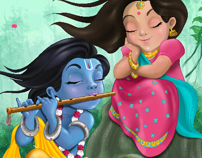 Radha-Krishna Projects | Photos, videos, logos, illustrations and branding  on Behance