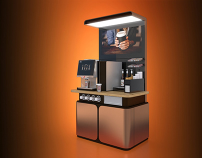 Coffee corner in gas station. Concept