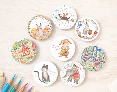 "Small Stories of Animals Button Badges"