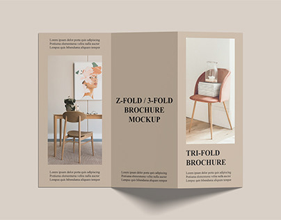A4 Trifold Brochure Mockup (Z-Fold)