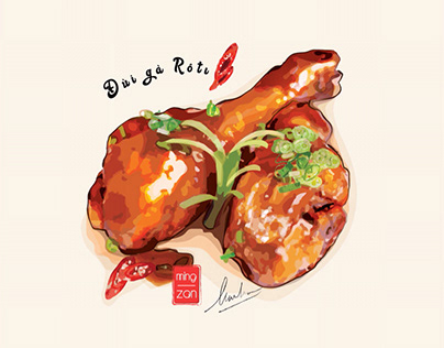 Food Illustration - Đùi gà Rôti kiểu Sài Gòn