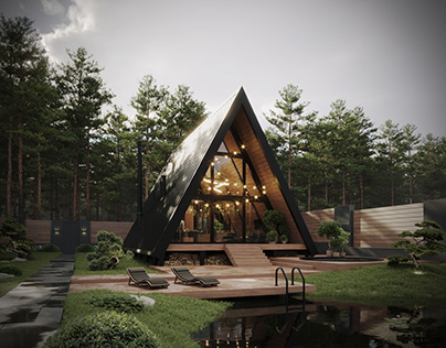 A-Frame house in Lower Dubechnya