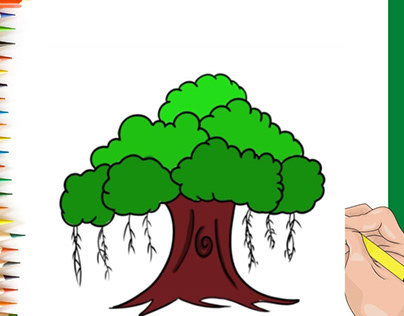 How to Draw Banyan Tree