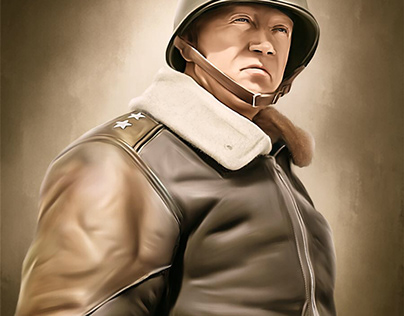 General George S. Patton Digital  Art by Wayne Flint