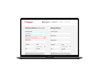 Staples Website Checkout Redesign