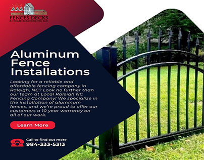 Aluminum Fence Company in Raleigh, NC
