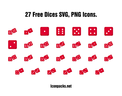 27 Free Dices And Combinations SVG, PNG Icons.