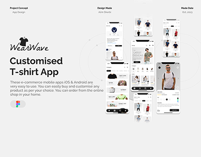 Project thumbnail - iOS app design- WearWave customize t-shirts