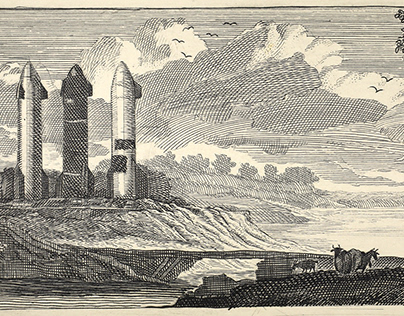 Monoliths (Starships), Copperplate Engraving, 2022