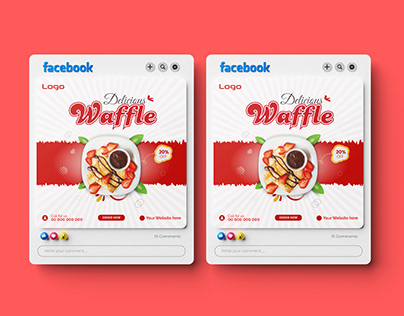 Delicious Waffle Social Media Post Design Template