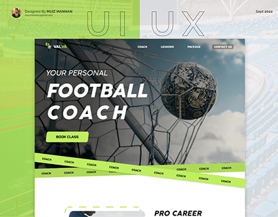 Football Coach Landing page UI UX design