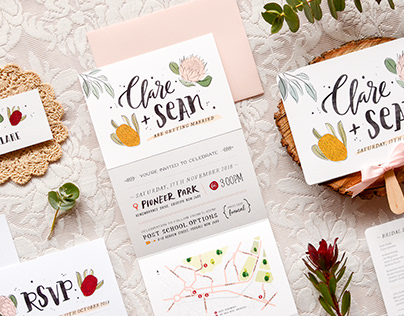 Wedding Stationery Suite for Clare and Sean