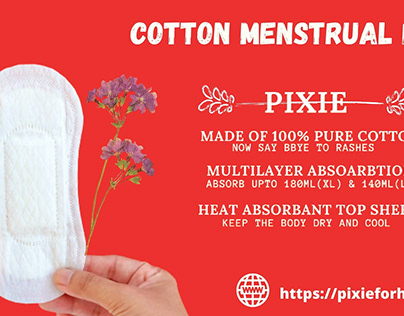 100% Cotton menstrual pads by pixie
