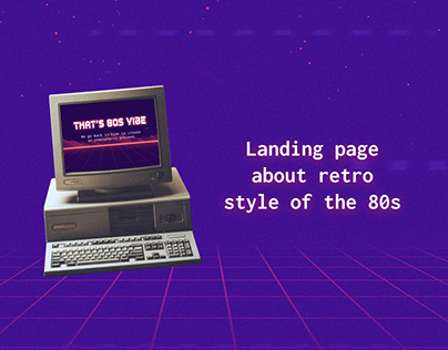 Retro style 80s landing page