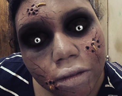 Dark horror theme prosthetic makeup