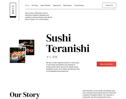 Traditional Japanese Sushi Restaurant Website Design